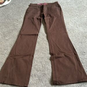 Brown stretch flare pants